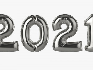 Foil balloon numbers 2021 year Modelo 3D