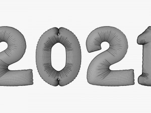Foil balloon numbers 2021 year Modelo 3D