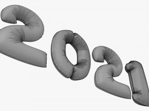 Foil balloon numbers 2021 year Modelo 3D