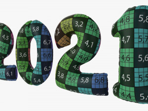 Foil balloon numbers 2021 year Modelo 3D