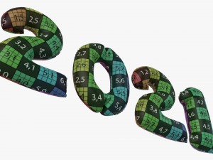 Foil balloon numbers 2021 year Modelo 3D
