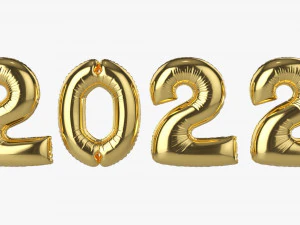 N&uacute;meros de globos de aluminio a&ntilde;o 2022. Modelo 3D