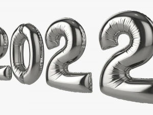 N&uacute;meros de globos de aluminio a&ntilde;o 2022. Modelo 3D