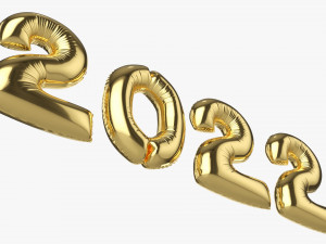 Foil balloon numbers 2022 year Modelo 3D