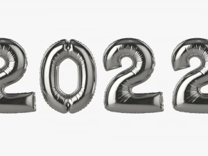 N&uacute;meros de globos de aluminio a&ntilde;o 2022. Modelo 3D