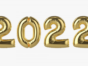 Foil balloon numbers 2022 year Modelo 3D