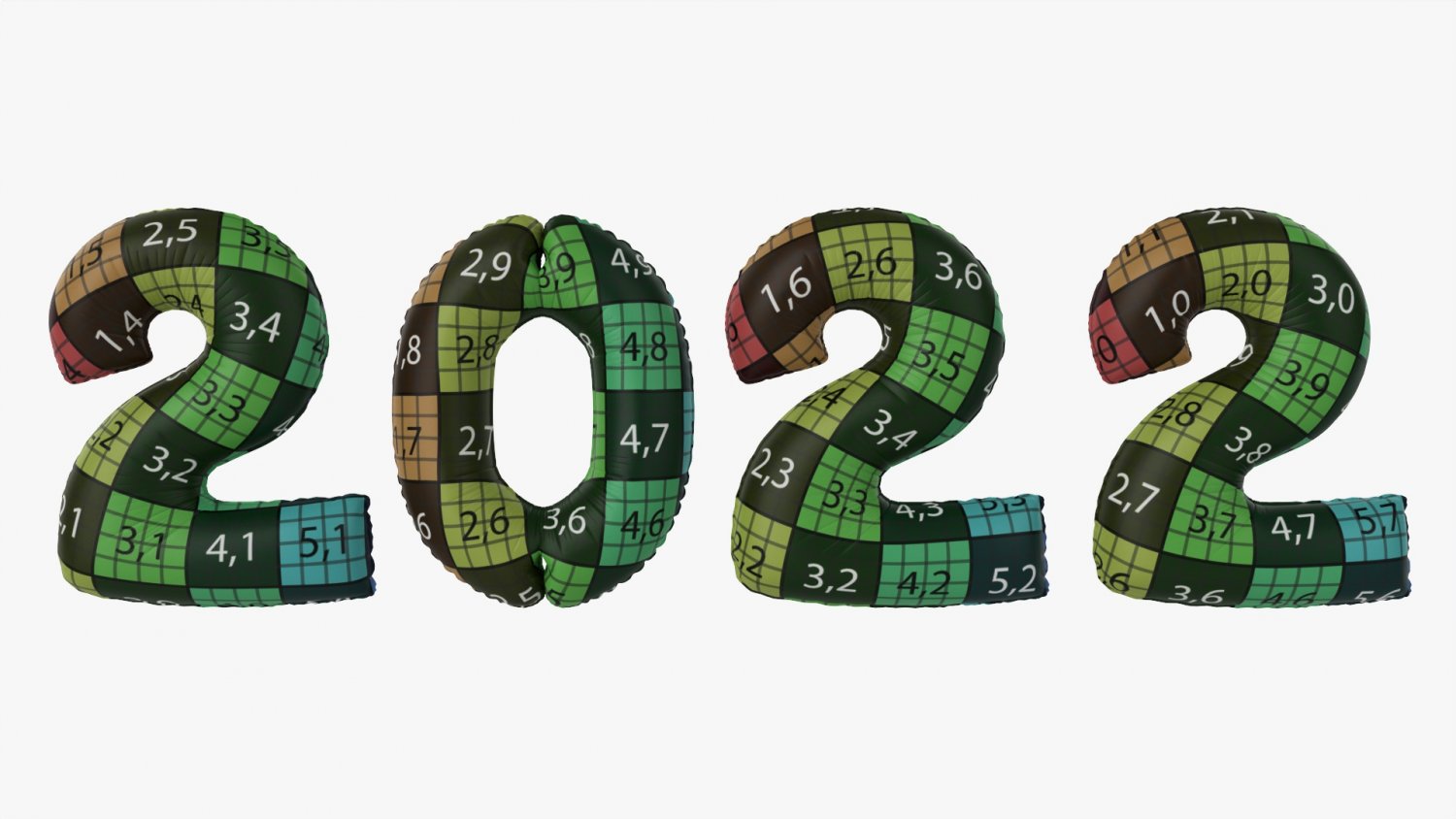 22 число 2022 года. Число 2023 на белом фоне.