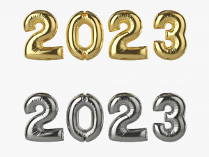 Foil balloon numbers 2023 year Modelo 3D