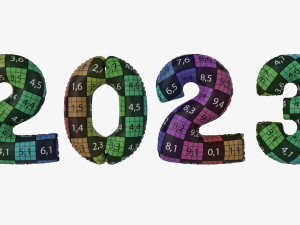 Foil balloon numbers 2023 year Modelo 3D