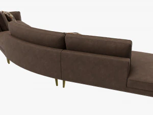 Four section sofa with cushions 3D Model