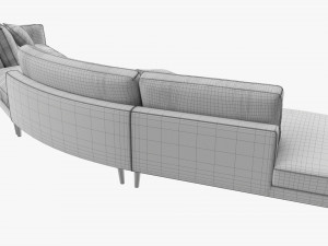Four section sofa with cushions Modelo 3D