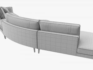 Four section sofa with cushions 3D Model