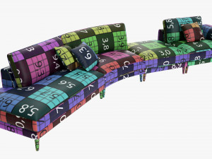 Four section sofa with cushions Modelo 3D