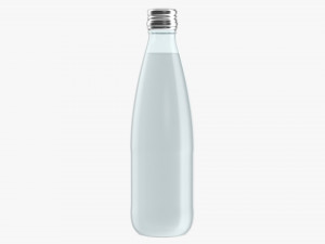 Glass water bottle mockup 02 Modelo 3D