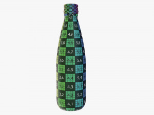 Glass water bottle mockup 02 Modelo 3D