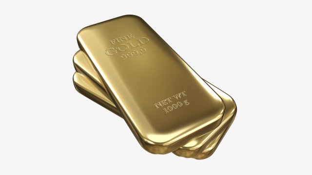 Gold ingots 03 Modelo 3D .c4d .max .obj .3ds .fbx .stl .blend 