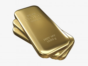 Gold ingots 03 Modelo 3D
