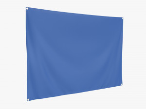 Hanging banner with eyelets mockup Modelo 3D