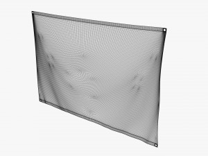 Hanging banner with eyelets mockup 3D मॉडल