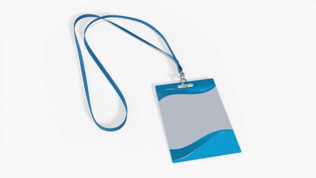 Identity card on strap large 3D Model .c4d .max .obj .3ds .fbx .stl .blend 