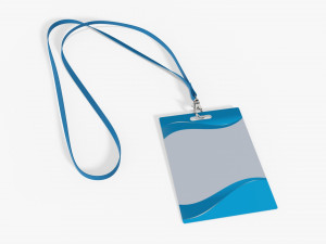 Identity card on strap large 3D Model