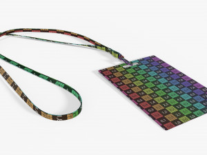 Identity card on strap large 3D Model
