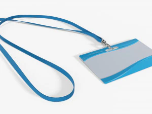 Identity card on strap narrow 3D Model