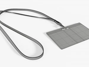 Identity card on strap narrow 3D Model