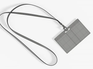 Identity card on strap narrow 3D Model