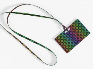 Identity card on strap narrow 3D Model
