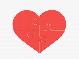 Jigsaw puzzle heart 01 3D Model