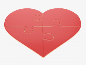 Jigsaw puzzle heart 01 Modelo 3D