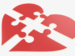 Jigsaw puzzle heart 01 Modelo 3D