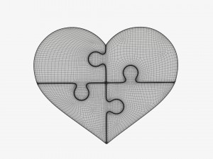 Jigsaw puzzle heart 01 Modelo 3D