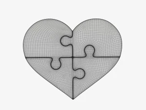 Jigsaw puzzle heart 01 3D Model