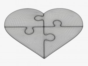 Jigsaw puzzle heart 01 Modelo 3D