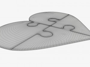 Jigsaw puzzle heart 01 Modelo 3D