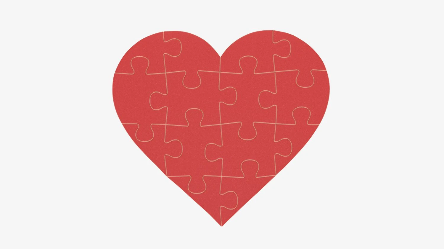 Jigsaw puzzle heart 02 3D Model .c4d .max .obj .3ds .fbx .stl .blend 