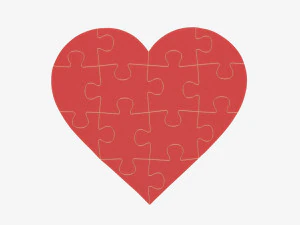Jigsaw puzzle heart 02 3D Model
