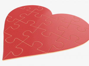 Jigsaw puzzle heart 02 Modelo 3D