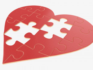 Jigsaw puzzle heart 02 Modelo 3D