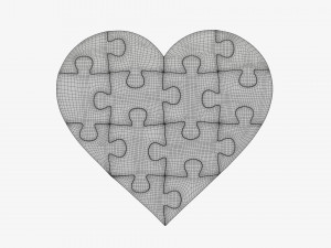 Jigsaw puzzle heart 02 Modelo 3D