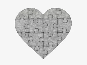 Jigsaw puzzle heart 02 3D Model