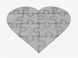 Jigsaw puzzle heart 02 Modelo 3D