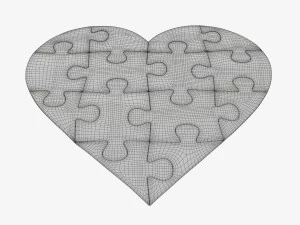 Jigsaw puzzle heart 02 3D Model
