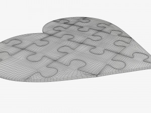 Jigsaw puzzle heart 02 Modelo 3D