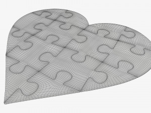 Jigsaw puzzle heart 02 Modelo 3D