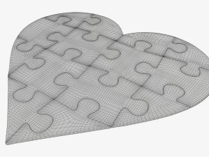 Jigsaw puzzle heart 02 3D Model