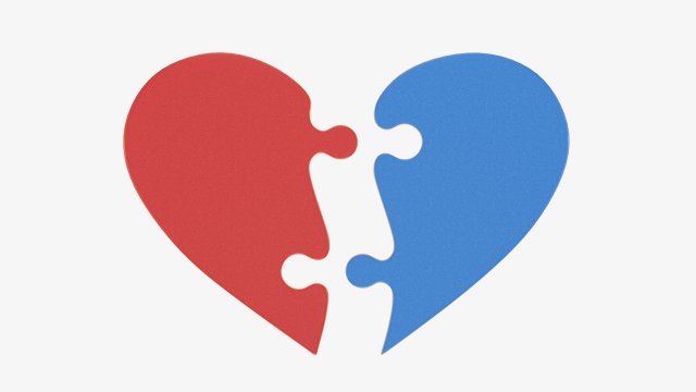Jigsaw puzzle heart halves Modelo 3D .c4d .max .obj .3ds .fbx .stl .blend 