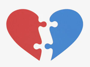 Jigsaw puzzle heart halves 3D Model